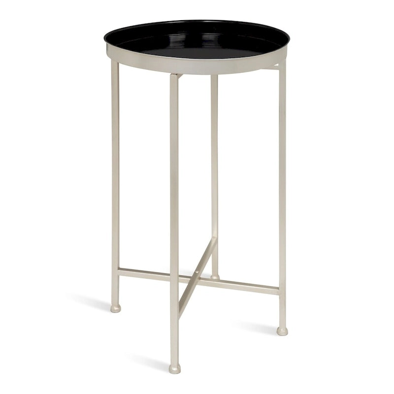 Table d'appoint pliante ronde en métal – 14x14x25.75
