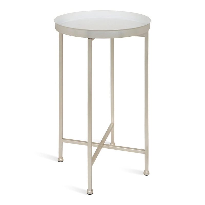 Table d'appoint pliante ronde en métal – 14x14x25.75