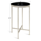 Table d'appoint pliante ronde en métal – 14x14x25.75
