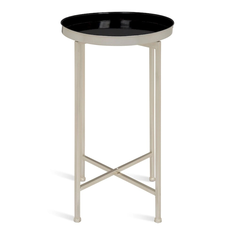 Table d'appoint pliante ronde en métal – 14x14x25.75