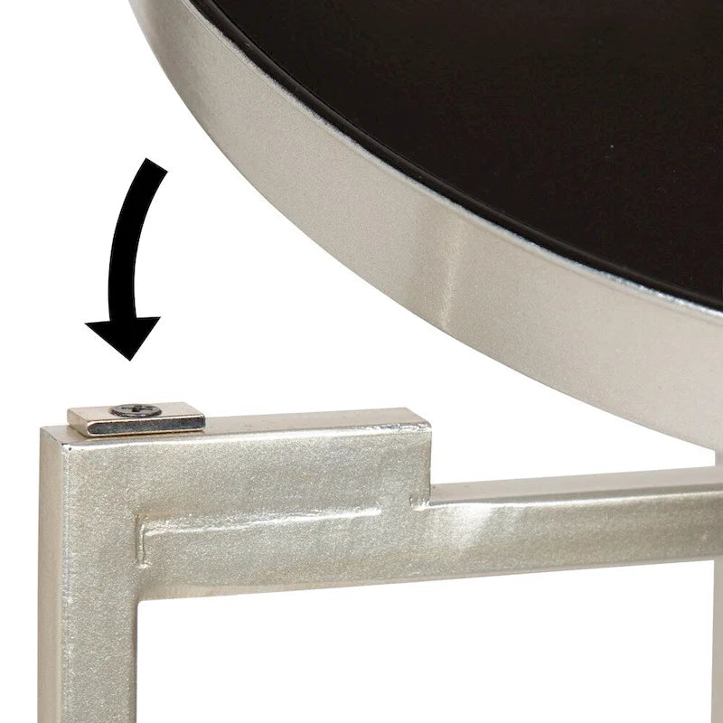 Table d'appoint pliante ronde en métal – 14x14x25.75