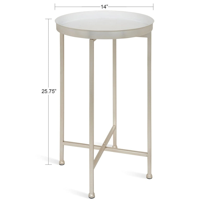 Table d'appoint pliante ronde en métal – 14x14x25.75