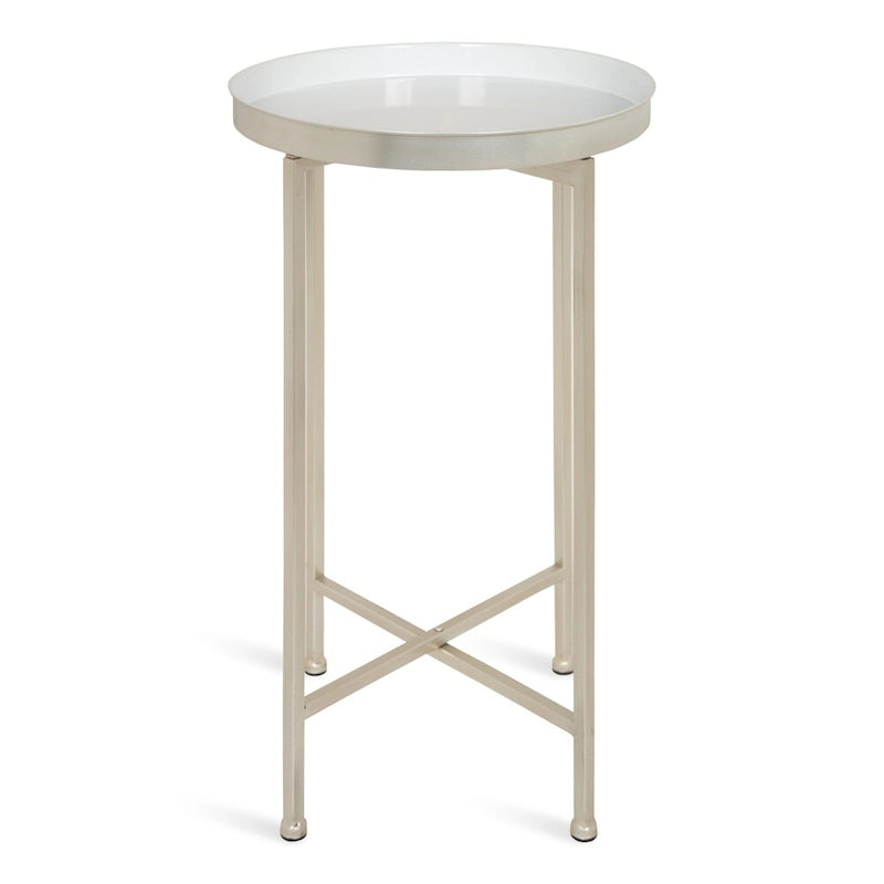 Table d'appoint pliante ronde en métal – 14x14x25.75