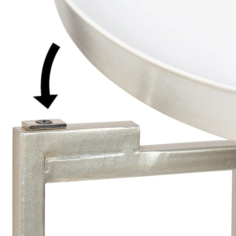 Table d'appoint pliante ronde en métal – 14x14x25.75