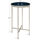Table d'appoint pliante ronde en métal – 14x14x25.75