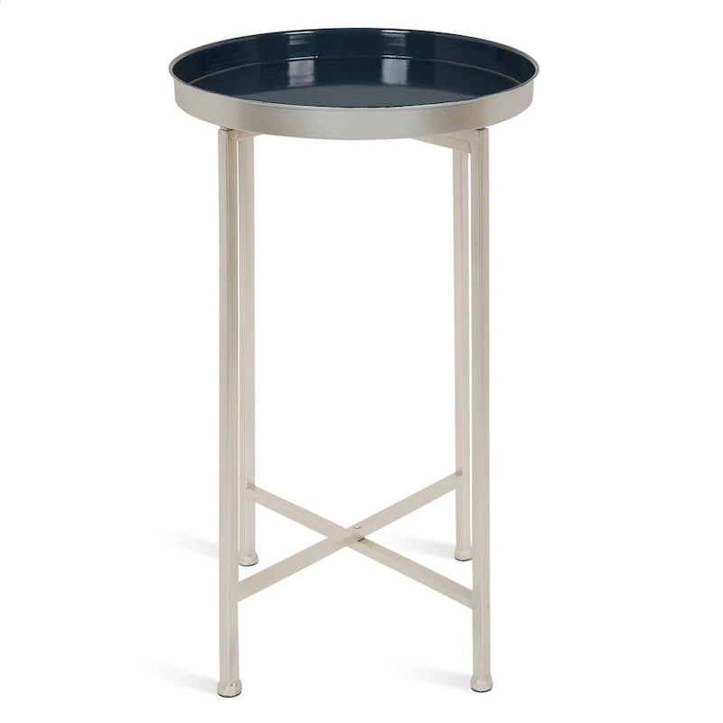 Table d'appoint pliante ronde en métal – 14x14x25.75