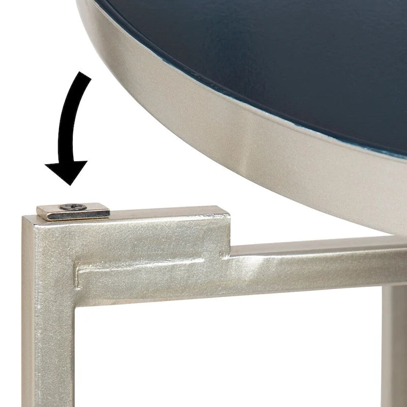 Table d'appoint pliante ronde en métal – 14x14x25.75