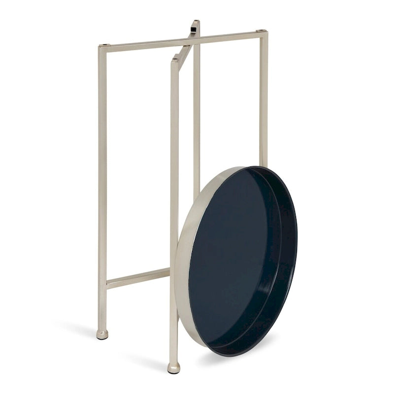 Table d'appoint pliante ronde en métal – 14x14x25.75