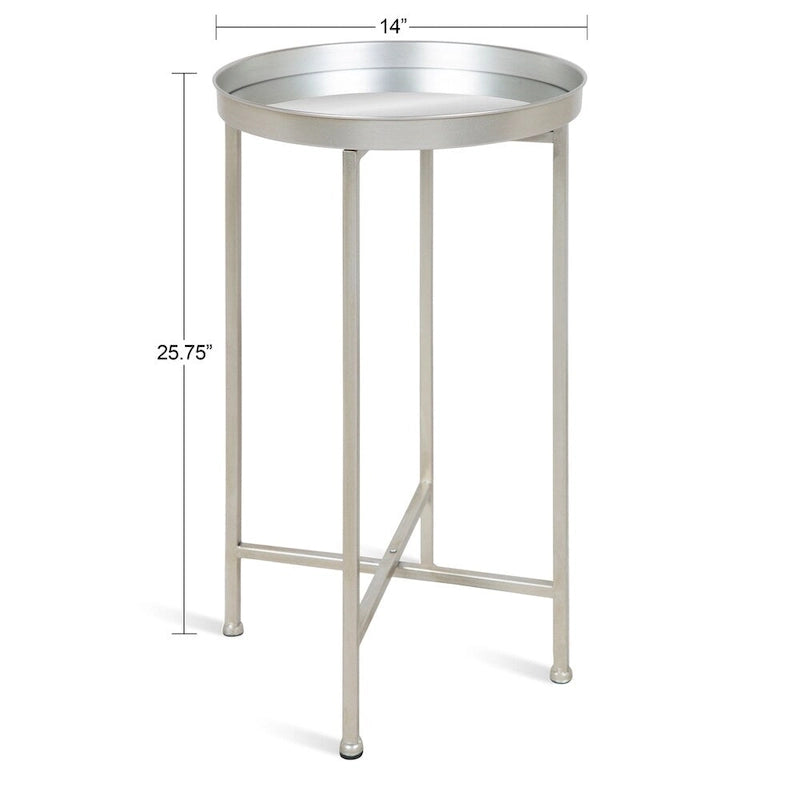 Table d'appoint pliante ronde en métal – 14x14x25.75