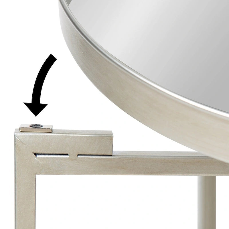 Table d'appoint pliante ronde en métal – 14x14x25.75