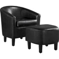 Ensemble fauteuil d'appoint et repose-pieds en similicuir