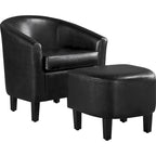 Ensemble fauteuil d'appoint et repose-pieds en similicuir