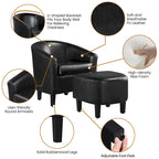 Ensemble fauteuil d'appoint et repose-pieds en similicuir