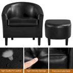 Ensemble fauteuil d'appoint et repose-pieds en similicuir