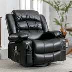 Fauteuil Inclinable Pivotant Manuel avec Fonction Massage et Chauffage
