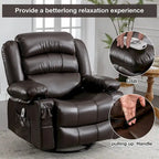 Fauteuil Inclinable Pivotant Manuel avec Fonction Massage et Chauffage