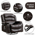 Fauteuil Inclinable Pivotant Manuel avec Fonction Massage et Chauffage