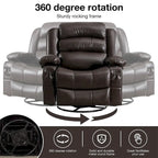 Fauteuil Inclinable Pivotant Manuel avec Fonction Massage et Chauffage