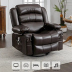 Fauteuil Inclinable Pivotant Manuel avec Fonction Massage et Chauffage