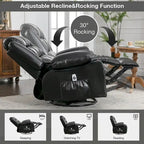 Fauteuil Inclinable Pivotant Manuel avec Fonction Massage et Chauffage