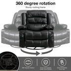 Fauteuil Inclinable Pivotant Manuel avec Fonction Massage et Chauffage