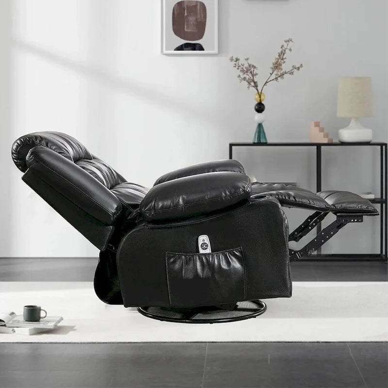 Fauteuil Inclinable Pivotant Manuel avec Fonction Massage et Chauffage