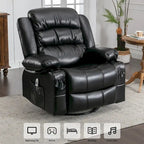 Fauteuil Inclinable Pivotant Manuel avec Fonction Massage et Chauffage