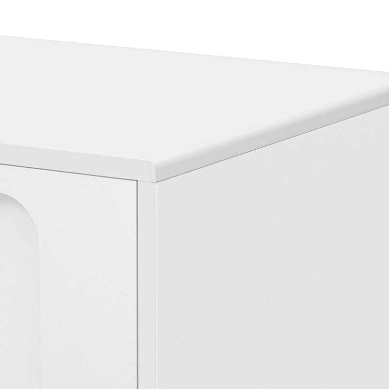 Meuble TV avec portes de placard et tiroirs, convient aux téléviseurs jusqu'à 80 pouces