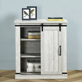 Meuble d'appoint à porte coulissante de style grange de 32 po avec étagères réglables