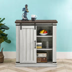 Meuble d'appoint à porte coulissante de style grange de 32 po avec étagères réglables
