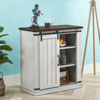 Meuble d'appoint à porte coulissante de style grange de 32 po avec étagères réglables