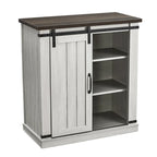 Meuble d'appoint à porte coulissante de style grange de 32 po avec étagères réglables