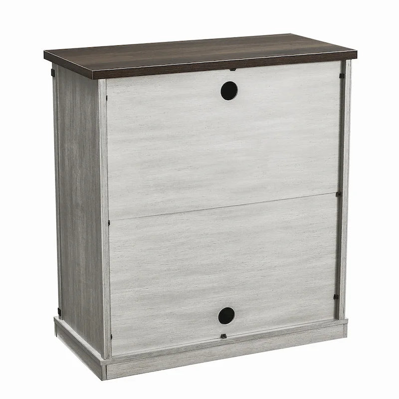 Meuble d'appoint à porte coulissante de style grange de 32 po avec étagères réglables