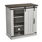 Meuble d'appoint à porte coulissante de style grange de 32 po avec étagères réglables