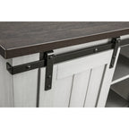 Meuble d'appoint à porte coulissante de style grange de 32 po avec étagères réglables