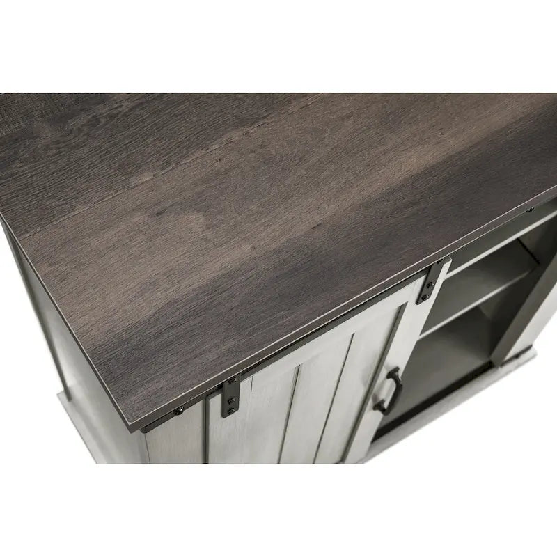 Meuble d'appoint à porte coulissante de style grange de 32 po avec étagères réglables