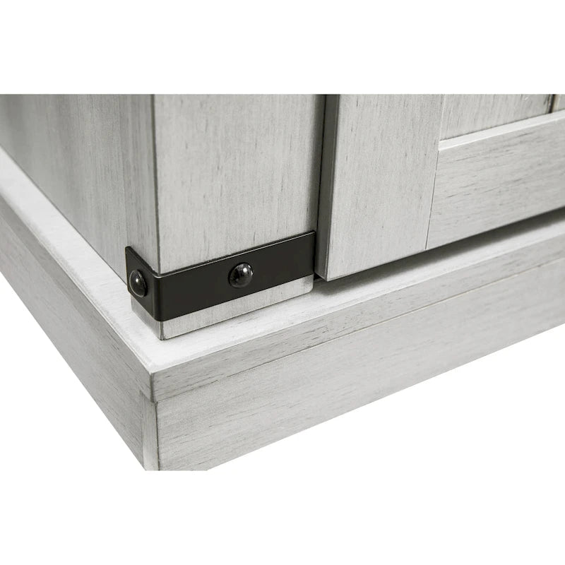 Meuble d'appoint à porte coulissante de style grange de 32 po avec étagères réglables