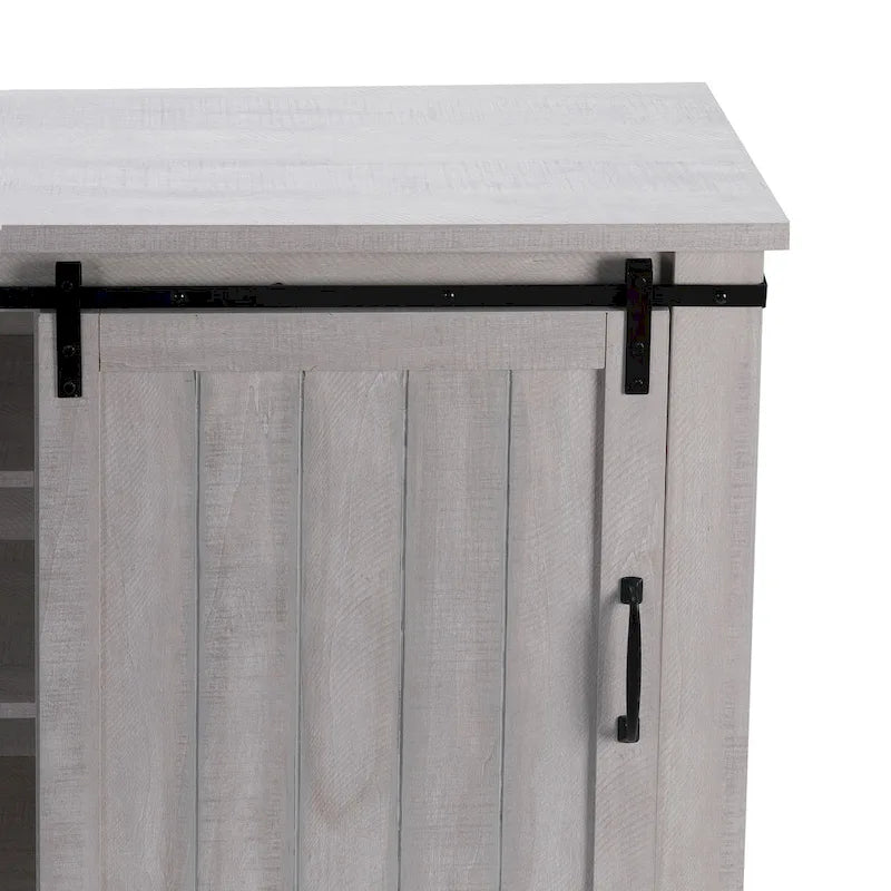 Meuble d'appoint à porte coulissante de style grange de 32 po avec étagères réglables