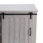 Meuble d'appoint à porte coulissante de style grange de 32 po avec étagères réglables