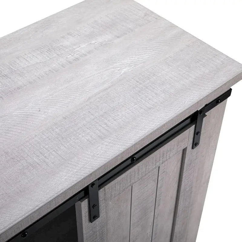 Meuble d'appoint à porte coulissante de style grange de 32 po avec étagères réglables