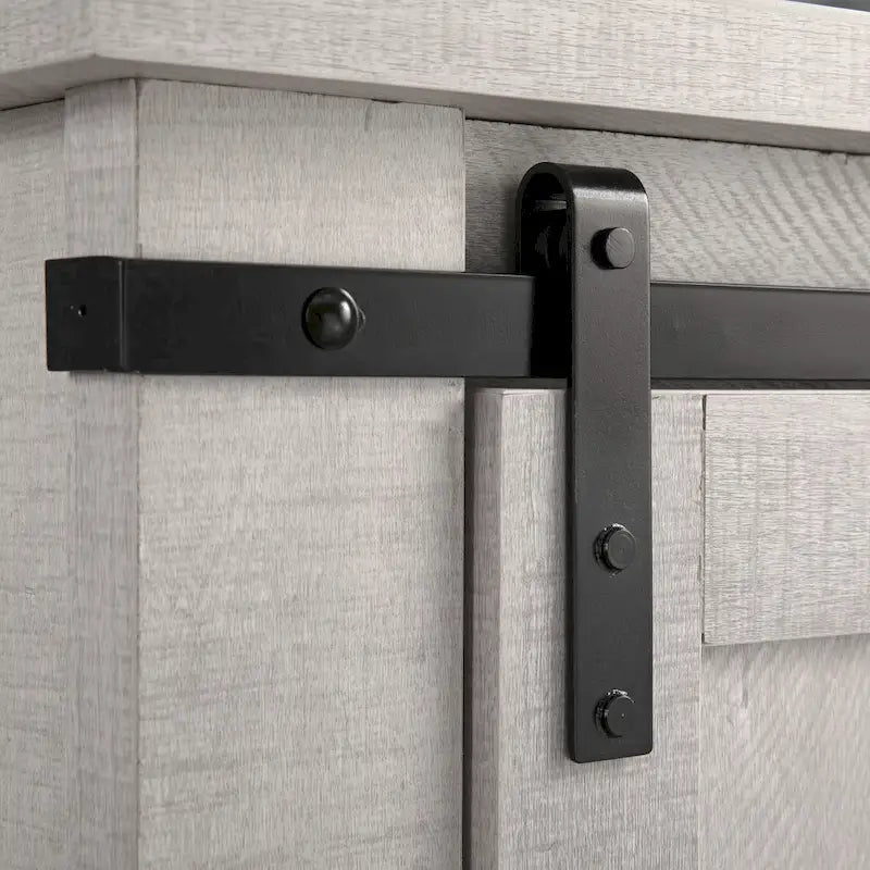 Meuble d'appoint à porte coulissante de style grange de 32 po avec étagères réglables