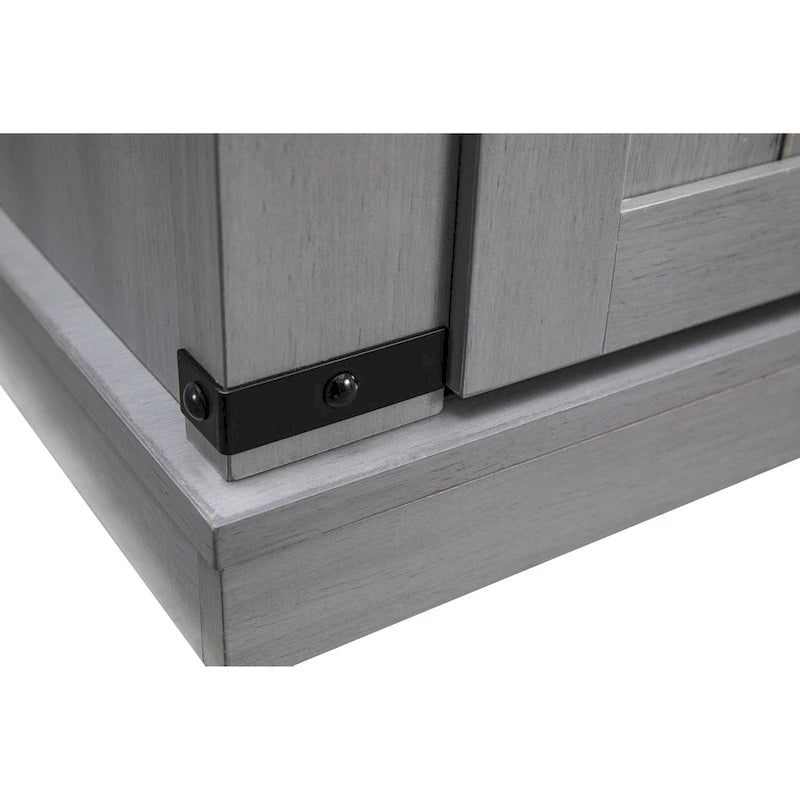 Meuble d'appoint à porte coulissante de style grange de 32 po avec étagères réglables