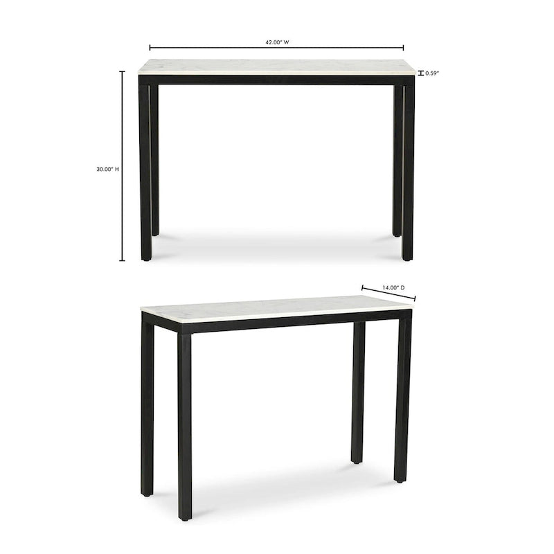Console en marbre blanc - 42 L x 30 H x 14 P