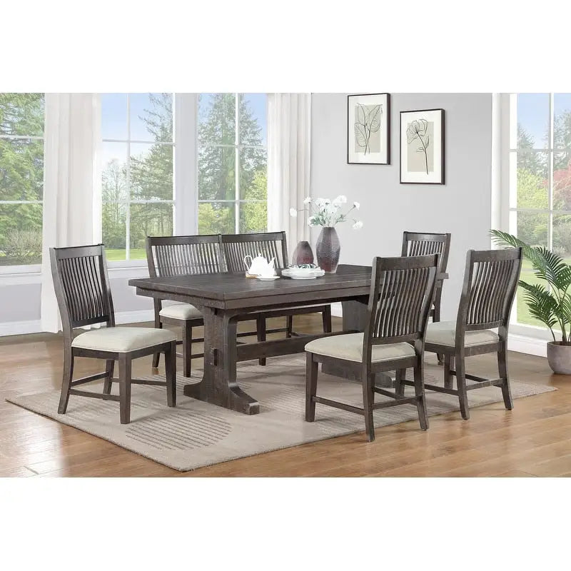 Salle à manger rustique avec table extensible