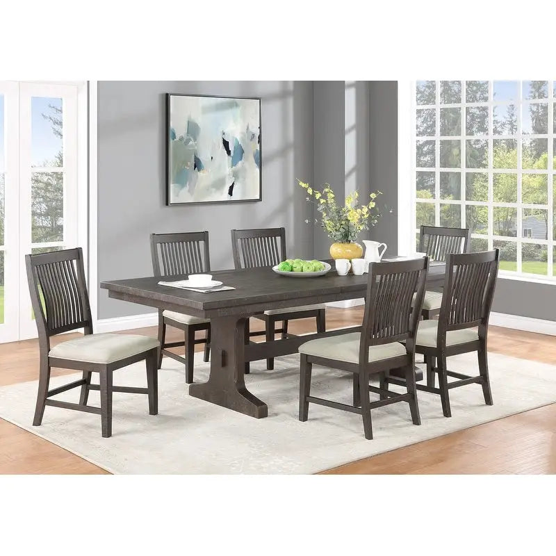 Salle à manger rustique avec table extensible