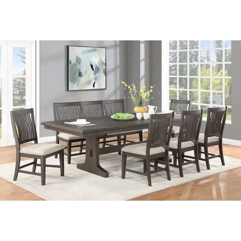 Salle à manger rustique avec table extensible