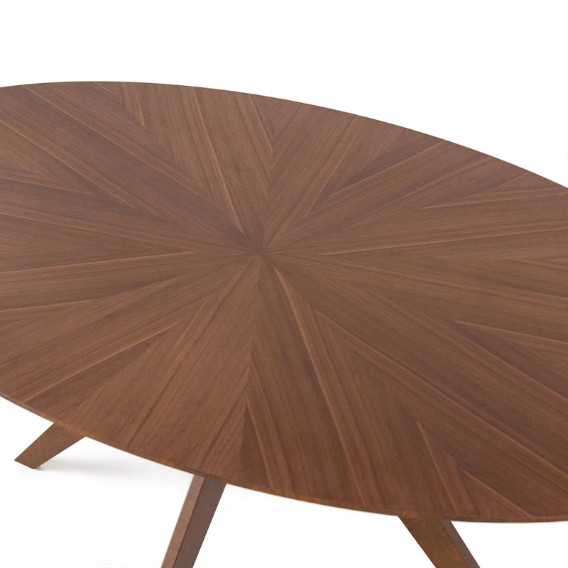Table à manger ovale en noyer, style Mid-Century Modern, 180 cm