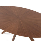 Table à manger ovale en noyer, style Mid-Century Modern, 180 cm