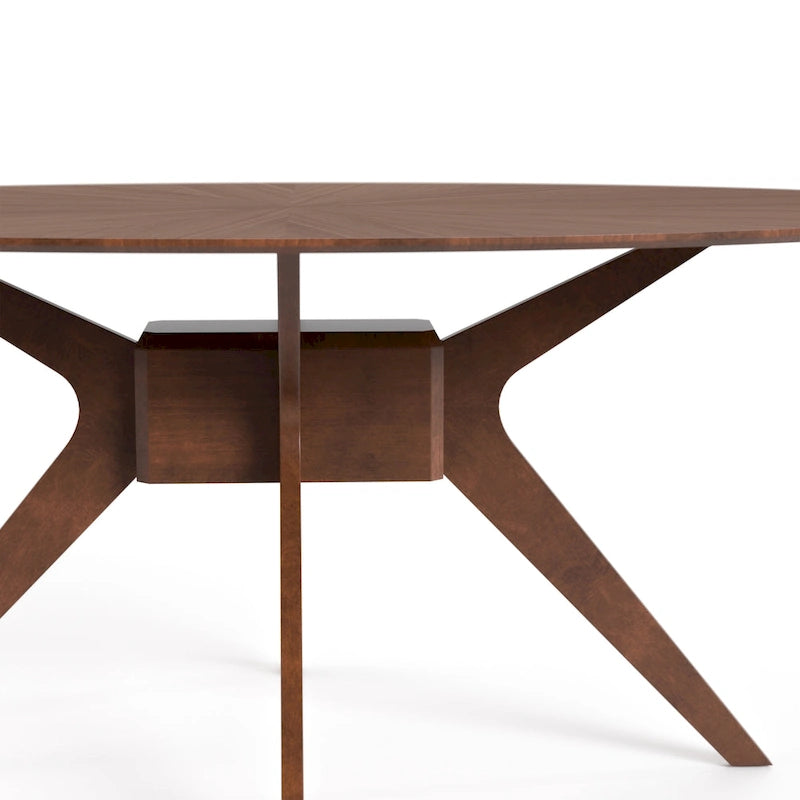Table à manger ovale en noyer, style Mid-Century Modern, 180 cm