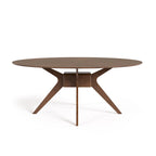 Table à manger ovale en noyer, style Mid-Century Modern, 180 cm